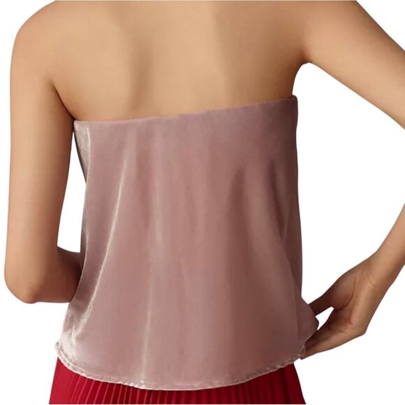 Anthropologie The Tilda Strapless Top Velvet Edition Lavender Size Small - Picture 2 of 8